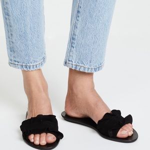 Loeffler Randall Birdie Ruffle Slides, Size 7